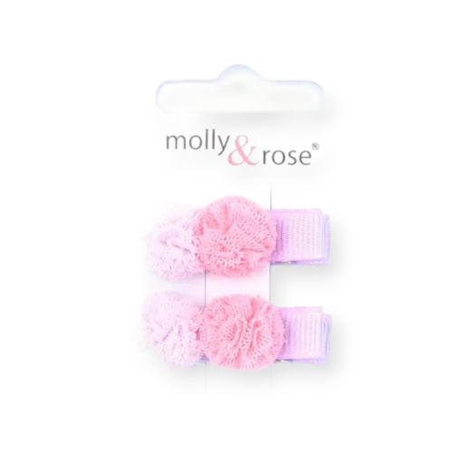 Picture of MOLLY&ROSE SMALL 2 POMPOM CLIPS X2 VIOLET